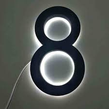 The 5 lighted brushed numbers are ip 44 rated and suitable for residential and commercial outdoor numbering applications. Custom Outdoor 3d Lighted Address Numbers Stainless Steel Led Backlit House Numbers Door Plates Aliexpress
