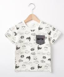 吸水速乾 コットン100 80cm 110cm ポケット付きお魚柄ｔシャツ ｔシャツ 3can4on kids サンカンシオン ワールド オンラインストア world online store tシャツ tシャツ デザイン 子供服