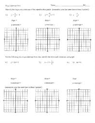 Graphing y mx b worksheet. Slope Intercept Form Worksheet Homework Practice Quiz Test Y Mx B Mx B