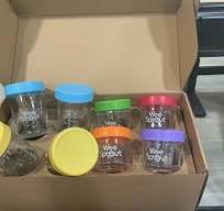 Set of 16 WEE SPROUT Glass Baby Food Storage Jars 5 and 2 ounce