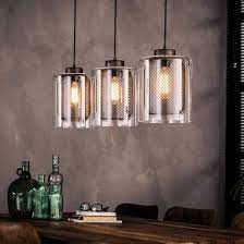hanglamp industrieel glas rooster blockdesign eetkamer lamp design eetkamertafel lamp hanglamp
