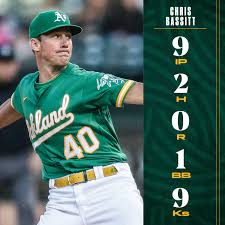 — chris bassitt will start on opening day for the a's against the houston astros, manager bob bassitt is coming off a career year in which he posted a 2.29 era over 11 starts. Mlb Chris Bassitt Dominated On The Mound Tonight Facebook