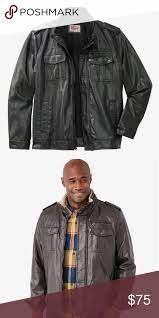 Nwt Men S Faux Leather Military Jacket By Levi S Clothes Design Military Jacket Levi