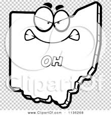 Virginia state bird coloring page. Cartoon Clipart Of An Outlined Mad Ohio State Character Black And White Vector Coloring Page By Cory Thoman 1136268
