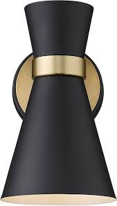 Refine your results by wall sconces are the perfect solution for areas of your home which require lighting that doesn't take up much room. Z Lite 728 1s Mb Hbr Soriano Modern Matte Black Heritage Brass Wall Sconce Light Zlt 728 1s Mb Hbr