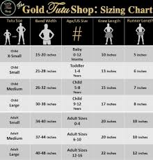 Gold Tutu Sizing Chart For Tutu Skirts Child And Adult