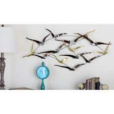 Litton Lane 21 In X 44 In Metal Sea Bird Wall Decor Bird Wall Decor Flying Birds Wall Decor Tree Wall Art Diy