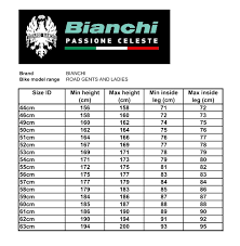 Discover the different bike size charts for the mountain bikes, kid's bikes, hybrid bikes and road bikes etc. Size Chart Bianchi Road Bikes