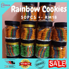 Kocok mentega butter dengan gula halus sampai pucat creamy. Biskut Lidah Kucing Homemade Cookies Akmah Rainbow Cookies Shopee Malaysia