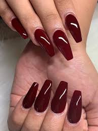 Acrylic square nails are so popular that any color, like wine, will be a perfect coat for them. 120 Best Coffin Nails Ideas That Suit Everyone Burgundy Acrylic Nails Maroon Acrylic Nails Burgundy Nails