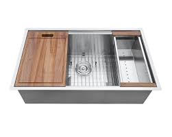Contemporary making machine farmhouse workstation double bowl stainless kitchen sink. 32 Inch Workstation Ledge Undermount 16 Gauge Stainless Steel Kitchen Sink Single Bowl Ruvati Usa