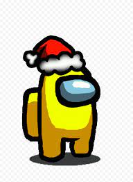 Hd Yellow Among Us Character With Santa Hat Png In 2021 Character Santa Hat Png