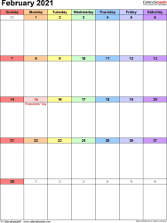 Our calendars are free to use and are available as pdf calendar and gif image calendar. February 2021 Calendar Templates For Word Excel And Pdf