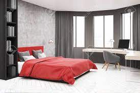 Maybe you would like to learn more about one of these? Modern Bedroom And Home Office Corner With Concrete And Gray Stock Photo Picture And Royalty Free Image Image 94793970