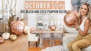 Now, while the glue is wet, add your painted leaves. Vlog 01 Diy Gold Rose Pumpkin Decoration My Crush Look Away Movie Halloween Pumpkin Patch Youtube