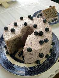 ブルーベリーシフォンケーキ カラフルなケーキ ケーキ ケーキ作り