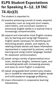 Elps Linguistic Instructional Alignment Guide Liag Texas