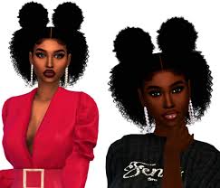 Curly Puffs By Xxblacksims Sims Hair Sims 4 Curly Hair Sims 4 Black Hair