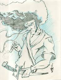 Ink, fine line pens, gouache paint. Afro Samurai By Road2damascus On Deviantart