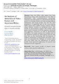 Facultatea de psihologie a universităţii titu maiorescu a fost înfiinţată în 1991, este acreditată prin legea 239/2002. Pdf An Analysis Of Attraction Of Video Games And Associated Risks