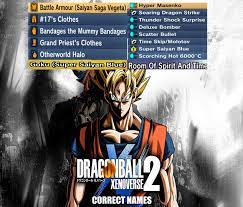 Dragon ball z lets you take on the role of of almost 30 characters. Xv2 Correct Names Xenoverse Mods