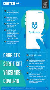 Vaksin akan diberikan kepada petugas pelayanan publik yang terlibat secara langsung memberikan pelayanan kepada masyarakat. Cara Cek Sertifikat Vaksin Covid 19 Di Pedulilindungi Tirto Id