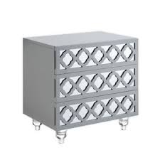 A bedside cabinet resembles a bedside table, but with drawers or a small cupboard door. Customer Favorite Inspired Home Gina 3 Drawer Side Table In Light Grey Accuweather Shop