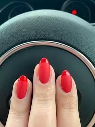 Matte Red With Gloss French Tips : RedditLaqueristas