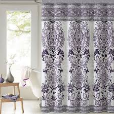 Black And Silver Shower Curtain Set Mariah Plum Purple Paisley Cotton Fabric Shower Curtain Victoria Classics Purple Shower Curtain Black Shower Curtains Gray Shower Curtains