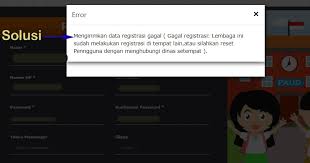 Sebelum memulai proses instalasi aplikasi dapodik versi 2018, petugas pendataan harus memastikan telah memiliki kode registrasi dan akun. Solusi Cara Mengatasi Eror Aplikasi Dapodik Paud Mengirimkan Data Registrasi Gagal Gagal Registrasi Lembaga Ini Sudah Melakukan Registrasi Di Tempat Lain Atau Silahkan Reset Pengguna Dengan Menghubungi Dinas Setempat Salam Edukasi