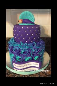 Mermaid Cake Purple And Turquoise Cake Baby Shower Cake Mermaid Cakes Baby Shower Cakes Turquoise Cake