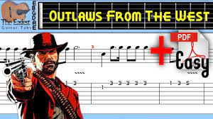 The Easiest Guitar Tabs Red Dead Redemption 2 Outlaws From The West Guitar Tabs Guitar Easy Guitar Tabs