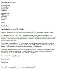 Data Analyst Cover Letter Example Icover Org Uk