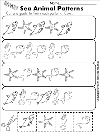 free preschool math pattern worksheet sea animals free4classrooms