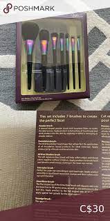 Set Of 7 Quo Makeup Brushes With Bag Makeup Brushes Mermaid Makeup Brushes Makeup Brush Roll