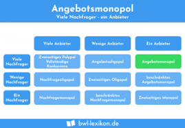 Angebotsmonopole bilden sich heraus, wenn nur ein unternehmen ein bestimmtes produkt oder eine bestimmte dienstleistung herstellt. Nachfragemonopol Definition Erklarung Beispiele Ubungsfragen