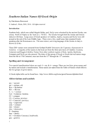 Feb 19, 2018 · reggio calabria. Southern Italian Names Of Greek Origin