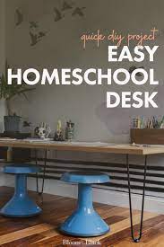 Easy Diy Homeschool Desk Home Library Diy Home Library Decor Storage Solutions Diy