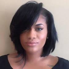 Black Bob Hairstyles With Side Bangs Side Bangs Bob With Bangs Wigs For Black Women Human Hair Wigs Lace Front Wigs Bob With Bangs Hair Styles Wig Hairstyles Thick Hair Styles Bob Hairstyles