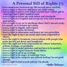 A Personal Bill Of Rights Pt 1 Affirmations Words Of Wisdom Inspirational Quotes