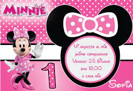 Inviti Minnie Bowtique Giuseppe Sergi Primo Compleanno Primo Compleanno Inviti Compleanno