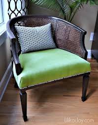 A Barrel Cane Chair Makeover I Finally Finished Sprucing Up The 5 Chair I Picked Up On Craigslist B Chair Makeover Dining Chair Makeover Cane Chair Makeover