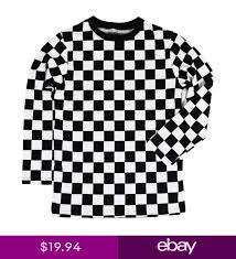 Black And White Checkered Shirt Child Rad 80s Long Sleeve Punk Checkered Shirt Black White S M L Xl Boys Girls With Images Checkered Shirt Black Shirt Checkered Outfit