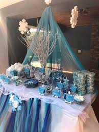 Frozen party decoration ideas diy. Frozen Themed Birthday Party Table Decor Candy Table Frozen Theme Party Frozen Birthday Theme Birthday Party Tables