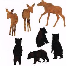 How can you differentiate between 'calves', 'cubs', and 'pups'? Laser Cuts Cubs Calves Brown Black Bear Moose 10253