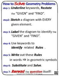 Hs Geometry Poster How To Solve Geometry Problems Geometry Problems Solving Hs Geometry