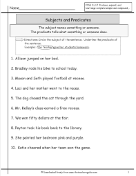 Sentences Worksheets From The Teacher S Guide Subject And Predicate Worksheets Subject And Predicate Subject And Predicate Exercises