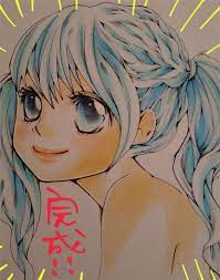 アナログイラスト 100均の色紙にハイテックc コピック 色鉛筆で試しに描いてみました イラスト アナログイラスト 色鉛筆