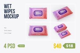 Download Wet Wipes Mockup 4 Psd Update Pack Creative Photoshop Templates Creative Market