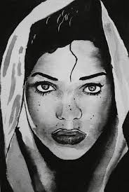 Black And White Watercolor Face Original Watercolor Portrait Black And White Mother S Day Watercolor Woman Watercolor Woman Handkerchief Decoration Wall Original Painting Retratos Retrato Acuarela Ideas Para Retrato